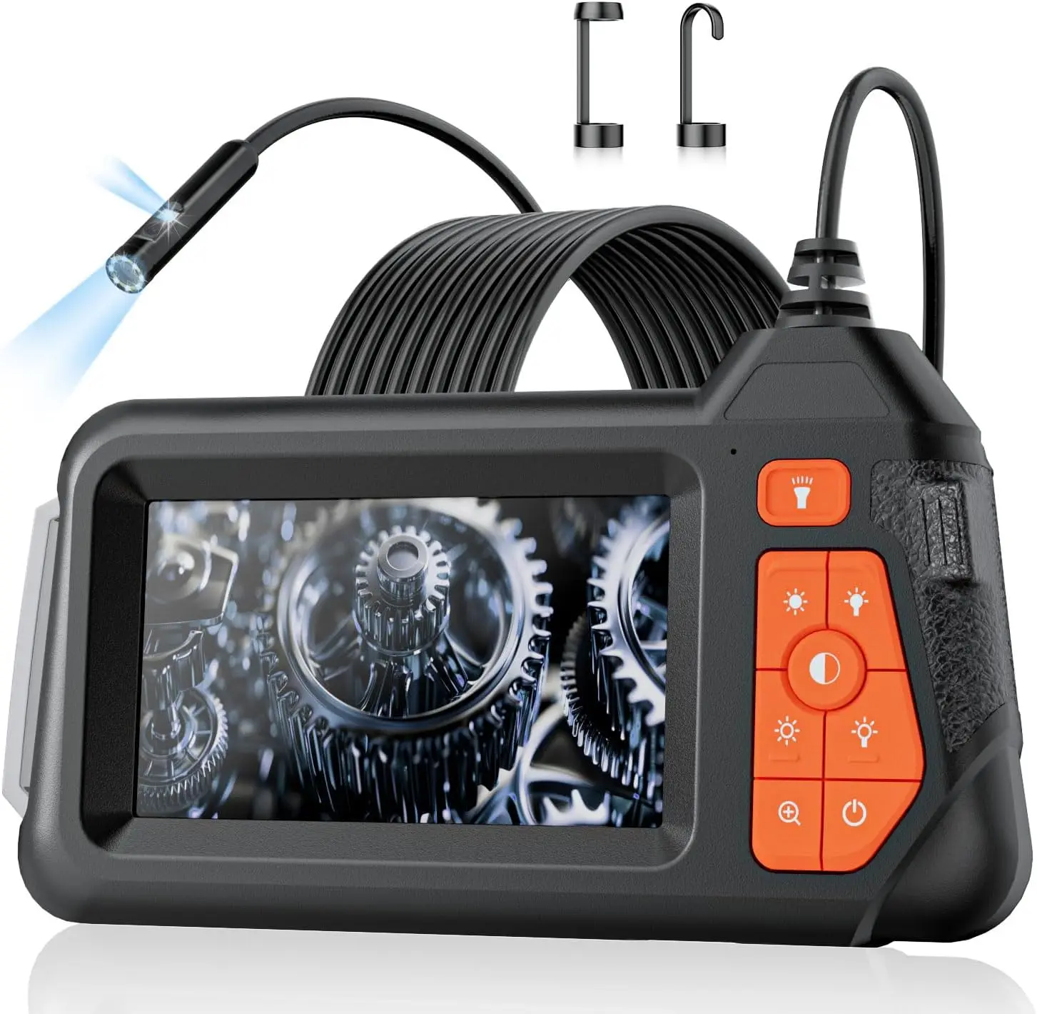 Endoscope Camera with Light: 4.3" 1080P HD Dual-Lens Inspection Borescope Camera for Sewer - 16.4ft Waterproof Industrial Endoscope - Flexible Snake Bore Scope for Plumbing Automotive