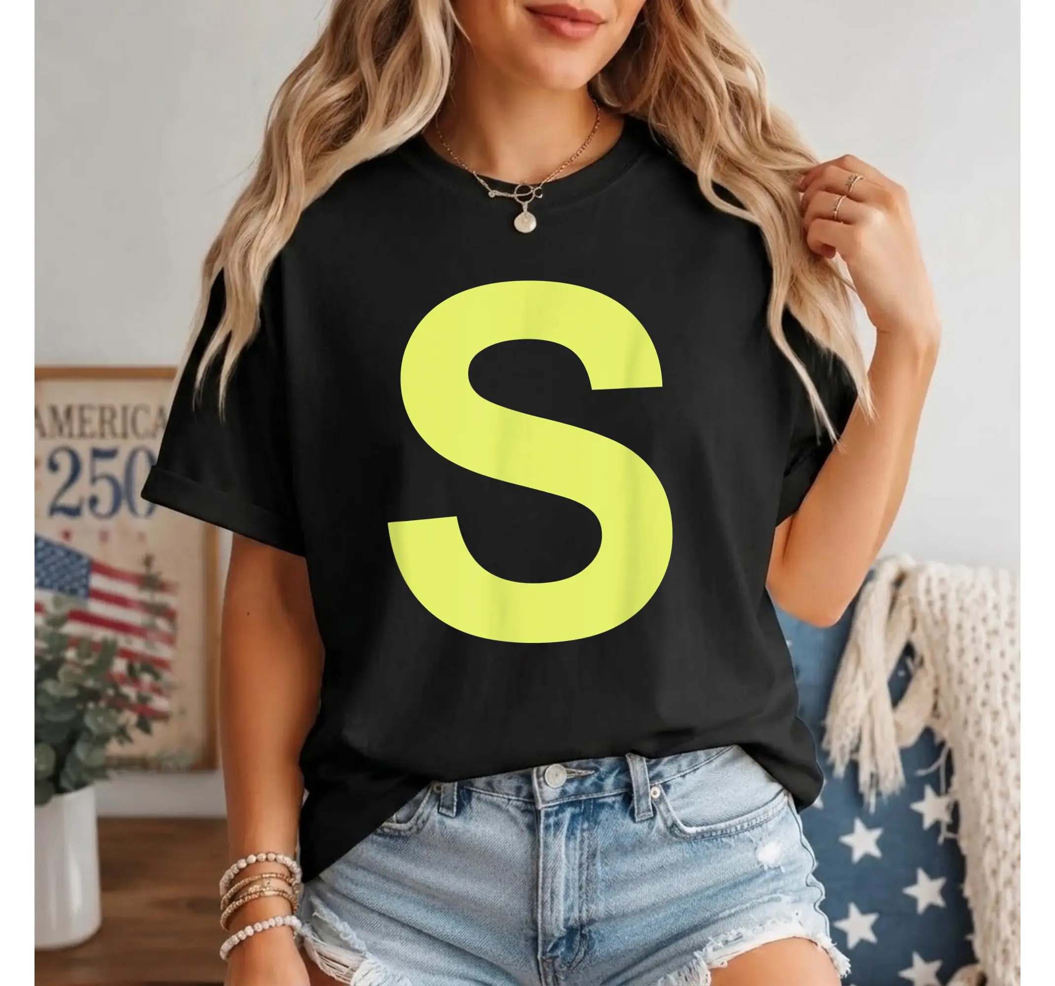 Blue Letter S Matching Halloween Group Costume Funny Chipmunk Carnival Shirt