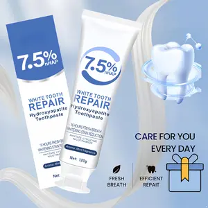 7.5% hydroxyapatite toothpaste, provides advanced enamel protection, repairs enamel, Fluoride-Free - Deep Cleaning, refreshing mint whitening toothpaste