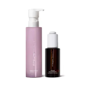 Fitglow Beauty Calm Cleanser - Gentle hydrating skincare solution for stressed and sensitive skin, Plant-based milky cleanser effectively removes makeup while nourishing and protecting, Clean Beauty