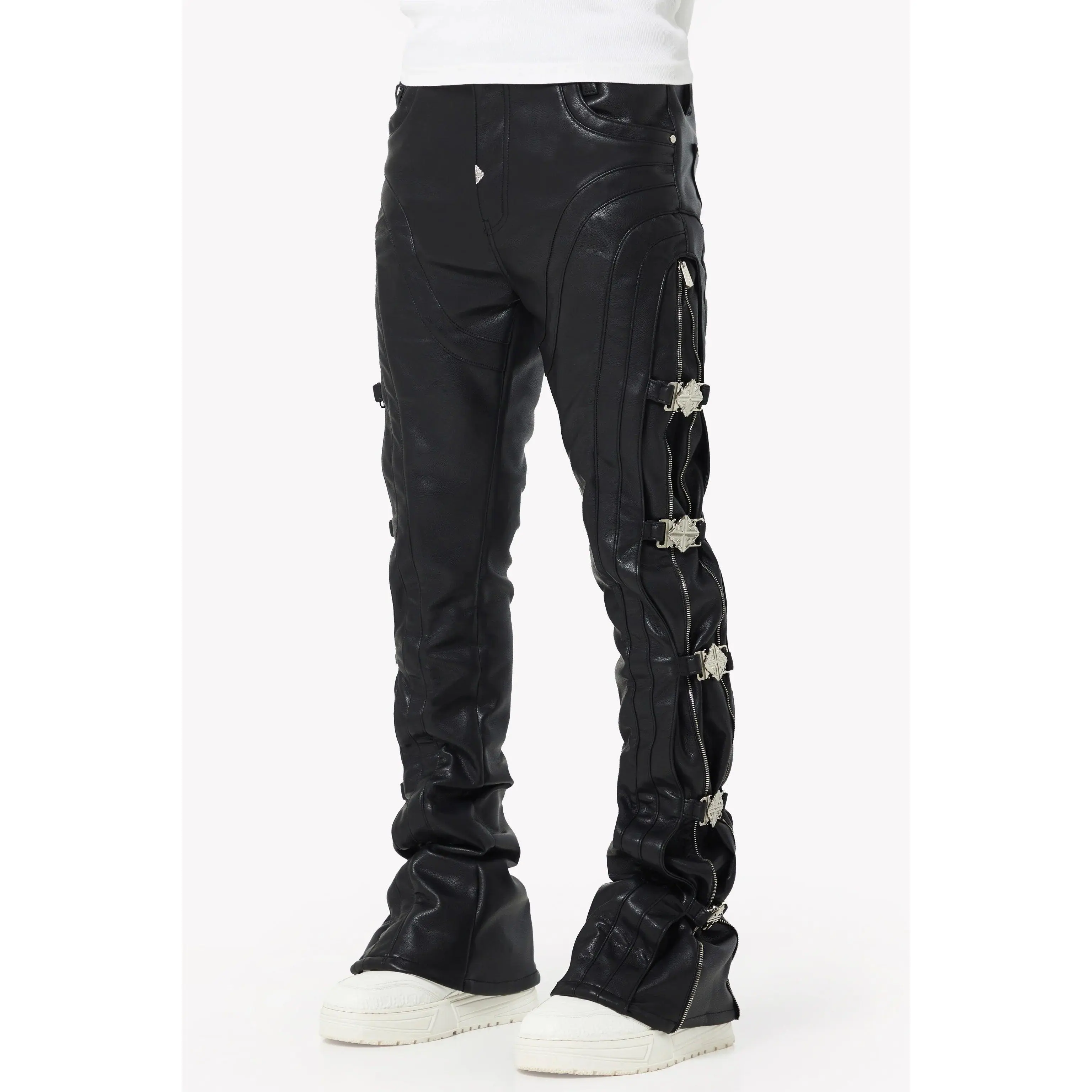 Guapi Obsidian Black Buckle Leather Pants - TikTok Shop