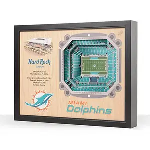 Football Fan Shop Officially Licensed NFL Miami Dolphins StadiumView 3D Wall Art