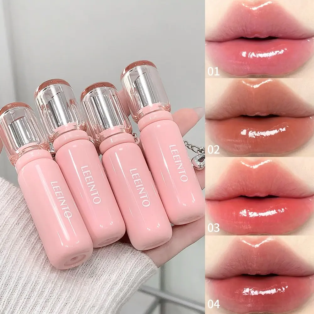 4-Piece Peach Honey Jelly Lipstick Set, Moisturizing Hydrating Glossy Lip Glaze, Smooth Nourishing Texture, Long-Lasting Mirror Shine, Fast-Drying Liquid Lipstick Lipgloss, Lippie Gloss