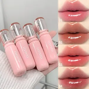 4-Piece Peach Honey Jelly Lipstick Set, Moisturizing Hydrating Glossy Lip Glaze, Smooth Nourishing Texture, Long-Lasting Mirror Shine, Fast-Drying Liquid Lipstick