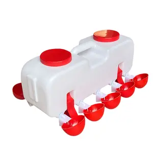 10KG Self Filling Automatic Chicken Waterer with 10 Drinking Cup Poultry Dispenser Waterer Poultry Water Feeder Drinking Dispenser for Chicks Ducklings Pigeons and Other Poultry