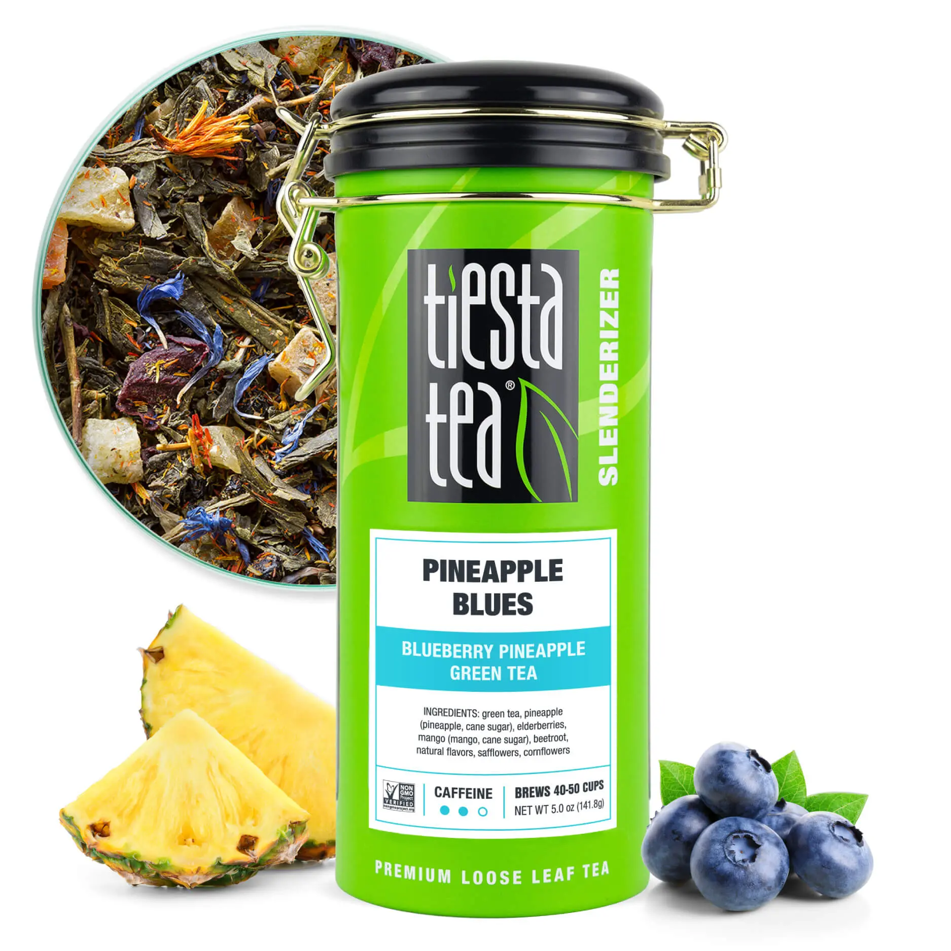 Blueberry Pineapple Green Tea, Tropical Fruity Loose Leaf Tea | Tiesta Tea
