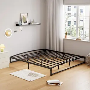 【GARVEE】- 10-Inch Bed Frame, King Size Metal Platform with Arch Design, Sturdy Bed Frame, Strong Load Capacity, No Box Spring Needed, Black