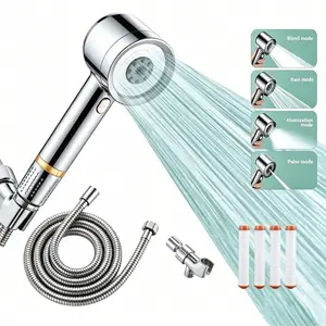 Filtered Shower Head with Handheld,Water Softener Filters,Shower Nozzle with Hose Attachment,5-inch Silicone Nozzle Anti-clog Nozzle,Shower Nozzle Handle #SummerVibes dry itchy skin brush detachable design pet bathing