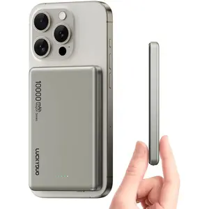 LUCKYDUO Magsafe Power Bank , Ultra Slim 10000mAh Portable Charger,0.47IN Thin Wireless Magnetic Power Bank, Compact Battery Pack with PD 20W Two Way USB-C Charging,Compatible with iPhone 16/15/14/13 Series
