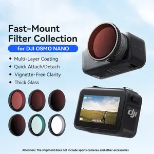 Dji Osmo Nano Quick-Release Filter Set, Protective Lens Kit for Dji Action Camera Accessories, Essential Sport Cam Accessory, Video Recording Equipment
