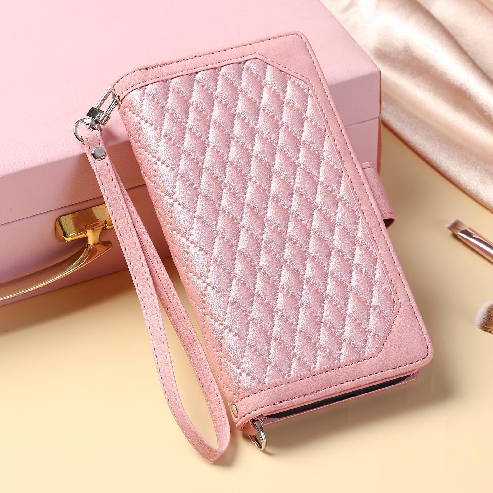 Wallet Case For iPhone 17 16 15 14 13 12 11 Pro Max, PU Leather Phone Case with Card Holder Kickstand & Wrist Strap Cover Magnetic Closure Flip Handbag Zipper Purse Shell for Women Girls