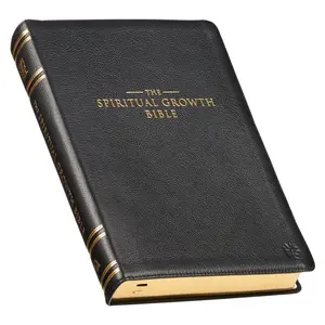 USED-The Spiritual Growth Bible, Study Bible, NLT - New Living Translation Holy Bible, Premium Full Grain Leather, Black by Christian Art Publishers (Leather Bound)