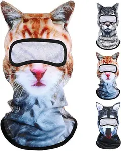 3D Cat Ski Mask Dog Balaclava Sheisty Breathable Cycling Mask Ice Silk Face Cover for Sunscreen Protection Outdoor