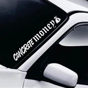 Concrete Money v2 Car Decal Truck Bumper Sticker Window Windshield Banner JDM Vinyl Men Blue Collar