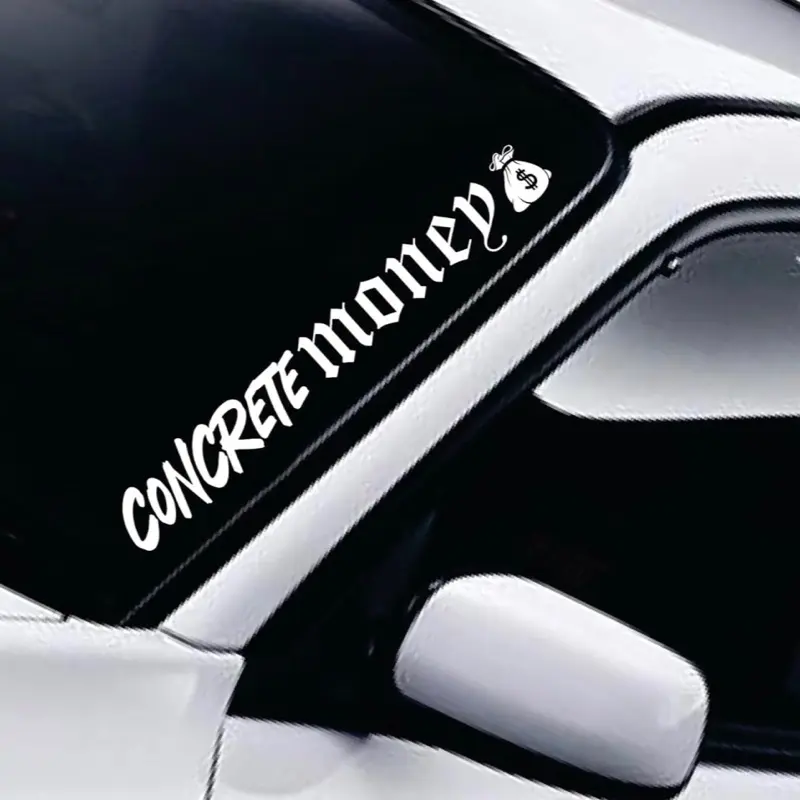 Concrete Money v2 Car Decal Truck Bumper Sticker Window Windshield Banner JDM Vinyl Men Blue Collar