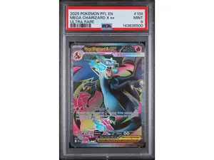 2025 Pokemon Mega Evolution Phantasmal Flames Ultra Rare Mega Charizard X Ex #109 PSA 9