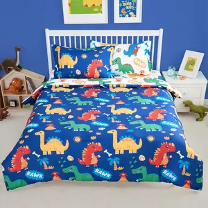 Comforter Set - 5 count Cute Dinosaur Bedding Set for Boys/Girls - Super Soft Microfiber Bed in a Bag with Comforter, Sheets, Pillowcase & Sham
