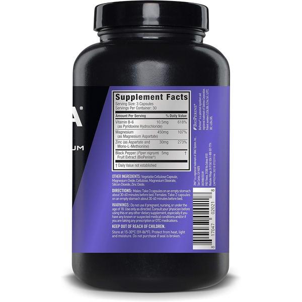ZMA Zinc and Magnesium Supplement – with Zinc Magnesium and Vitamin B6 – Supports Muscle Recovery Sleep and Performance – YM Supplement Science – 90 Vegetarian Capsules