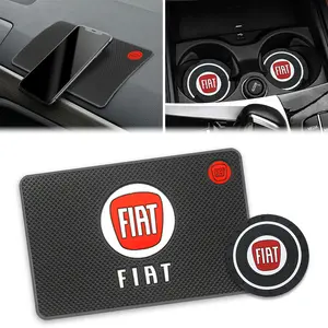 Fiat Silicone Anti-Slip Cup Holder for 500 Panda Tipo Abarth, Durable Non-Slip Pad, High Elasticity, Vehicle Accessory
