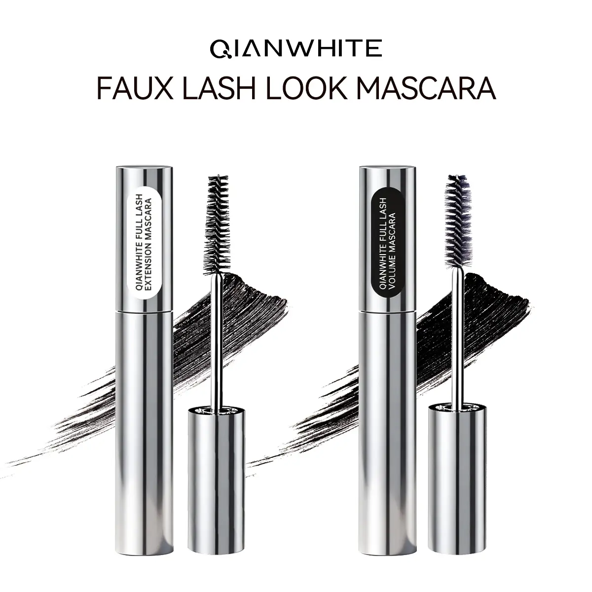 QIANWHITE Full Lash Extension Cosmetic Mascara - Fluffy, Water Proof, Long-Lasting, Lengthening & Volumizing for Fake Lash Look #Summervibes
