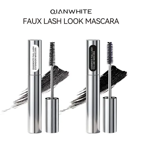 QIANWHITE Lash Extensions Mascara - Fluffy, Waterproof, Long-Lasting, Lengthening, Volumizing Makeup Mascara with Comb for Dramatic Fake Lash Look, Fits All Eye Shapes