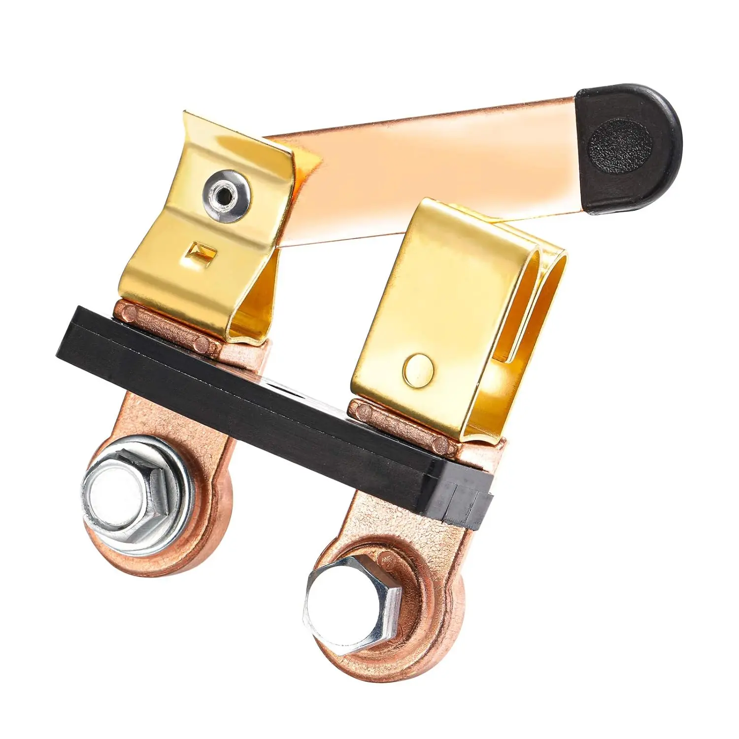 Horizontal Side Post Battery Disconnect Switch - Solid Brass Knife Blade Master Switch, 12V-24V Power Cutoff Isolator for Vehicle, Marine Boat
