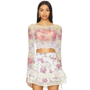 Agua Bendita x REVOLVE Nelly Crop Top in Sage Multi
