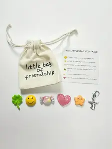 1Set Special Friendship Pouch, Including Four-Leaf Clover, Little Angel Keychain And Star-Shaped Ornaments, Gift Friendship Blessing Card, Gift For Friends, Classmates, Besties, Best Friends, Suitable For Party, Birthday, Graduation Season Gifts