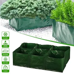 35 Gallon 6 Grid Mesh Planting Bag Potato Grow Bag Garden Planter Bed