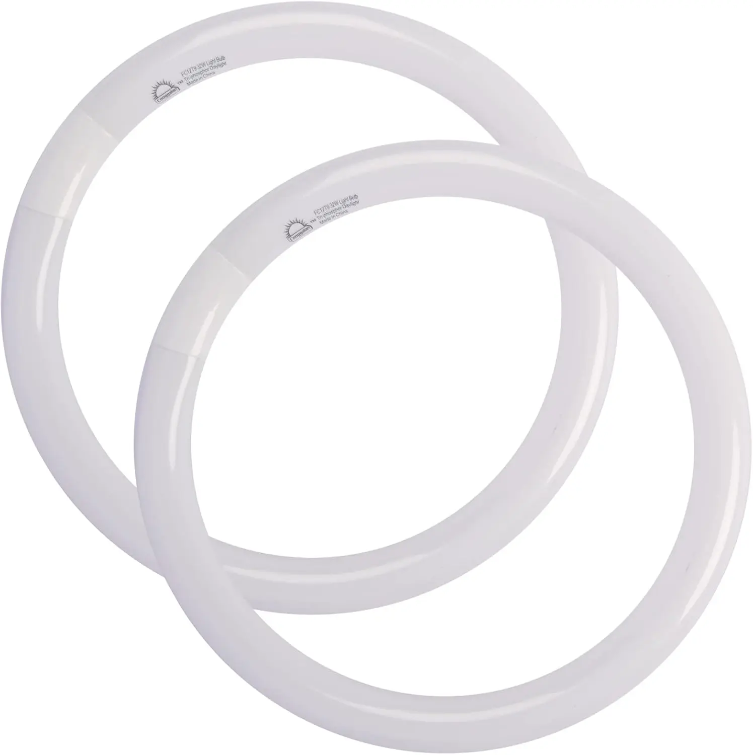 FC12T9/DX 32W 12 inch T9 Circular Light Bulb Daylight, Round Fluorescent Circline Bulbs FC12 T9 32 Watts Kitchen and Bath, G10q 4 Pin Prong, 6500K, 2 Pack