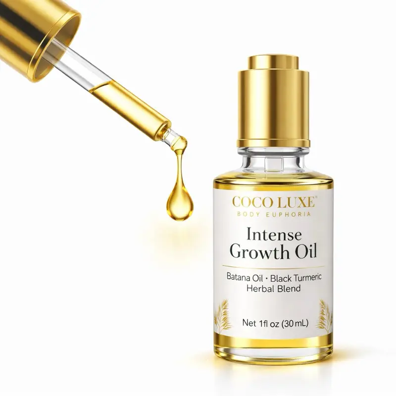 Coco Luxe Body Euphoria Intensive Growth Oil |Batana Herbal Infusion with Rice Extract & Black Turmeric for Hair Care Edge Repair|rice water Haircare