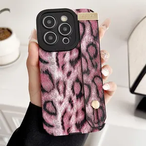 Fashion Pattern Phone Case with Wrist Strap, Anti-drop Decorative Phone Protector Cover, Phone Accessories Compatible with iPhone Series