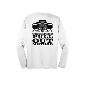 Certified Pull Out Method White Long Sleeve Performance Crewneck T-Shirt