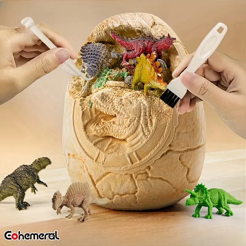 Dinosaur egg excavation toy, simulated dinosaur fossils, archaeological excavation toy, educational science and fossil recognition toy, dinosaur eggs contain mini dinosaurs, birthday gift, Christmas and New Year gift