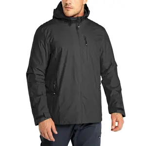 33,000ft Men's Rain Jacket Waterproof Cycling Running Packable Raincoat with Hood Lightweight Windbreaker with Mesh Lining