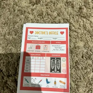 Doctors office pretend notepad