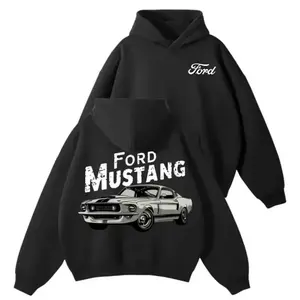 Ford Mustang Hoodie – Retro Vintage Muscle Car Graphic Sweatshirt, Unisex Streetwear Pullover, Gift for Dad, Him & Car Enthusiasts
