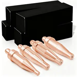 Oxy-Acetylene Cutting Torch Tips Size 0-3, Fit V-Style Heavy Duty Torch, Compatible with Series 1-101, Reusable Cutting Nozzles for Metal Fabrication, Professional Grade Acetylene Torch Accessories, Pack of 4