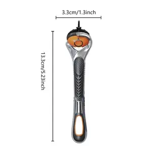 Men's Razor Handle, 1 Count Durable Metal Razor Handle (Orange-black)