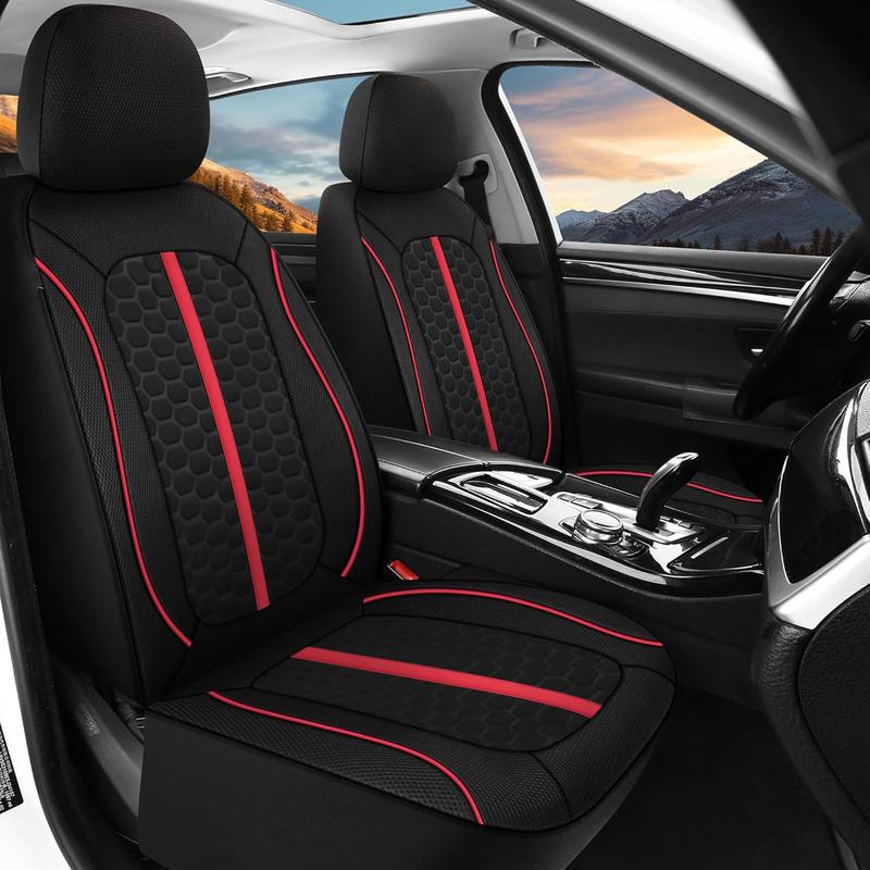 Car Seat Covers For 5 Seats, Full Set Universal Seat Covers for Cars, Flat Cloth Auto Seat Air Mesh Design Protectors, Car Interiors Fit For Nissan /Honda /Accord/Civic /CRV /Hrv /Kia /Sorento /Toyota /Corolla /4Runner /Camry /Hyundai /Mazda