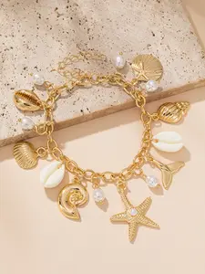 Sea Star Bracelet Sea Star Necklace Shell Bracelet Shell Necklace, Casual Style Zinc Alloy Material, All Seasons Wear