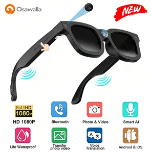 2026 New Electrochromic AI Smart Camera Glasses (8MP) ,1080P Video Recording Glasses,Real Time Translation, ChatGPT AI Voice Assistant, Open-Ear Audio,4-level electrochromic sunglasses for Men Women