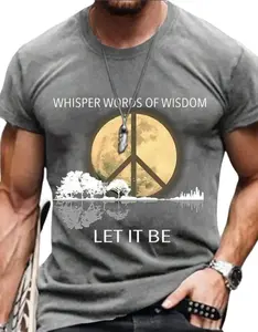 Whisper Words Of Wisdom Let It Be Art Print T-Shirt, Peace tshirt, Beatles Guitar Tshirt, Hippie Tshirt, Song Lyric Tshirt, Hippie Soul tShirt