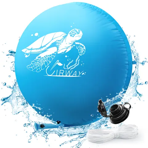 UIRWAY Premium Sapphire Series Winter Above-Ground Pool Pillow - 0.4mm Thick Extra Durable PVC Construction, Cold-Resistant, Leakproof with Dual Boston Valve, Water Clean Winterization Solution, Prevents Debris Buildup (Inflate to 60-70% Capacity)