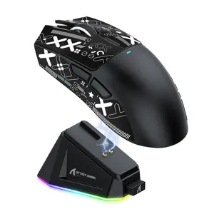 Attack Shark X11 59g Ultra-Light Wireless Gaming Mouse, Anti-Slip Tape, RGB Charging Base, BT/2.4g Wireless/wired, 22000 Dpi, 5 Programmable Buttons