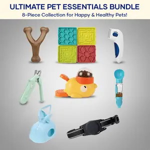 Aniwell Ultimate Pet Essentials Bundle: 8-Piece Accessories Collection For Happy & Healthy Pet Flexi Leash
