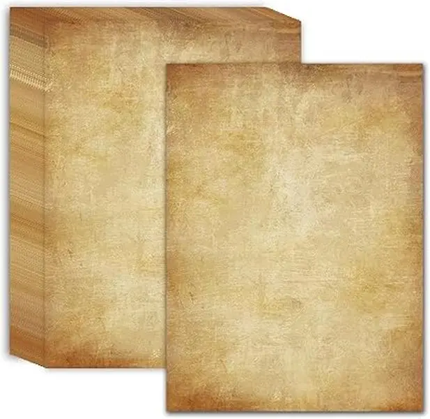 Vintage Stationery Paper 60 Sheets, 8.5" x 11" Letter Size, Double-Sided Aged Antique Printer Paper for Writing, Invitations, Certificates, Diplomas, Awards, Resumes, Crafts