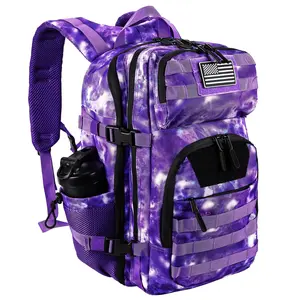 Military Tactical Backpack for Men and Women 35L Large Rucksack Army 3 Day Assault Pack Molle Bag Backpacks(Purple) gymsharkminibag