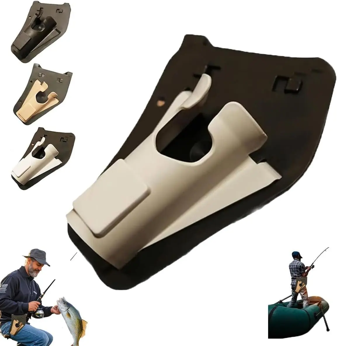 Slide-in Fishing Rod Hip Holster - Low Profile Quick-Release Hands-Free Gear Accessories, Adjustable Fit Outdoor Equipment for Bank & Fly Fishing, Durable Portable Waist Belt Holder