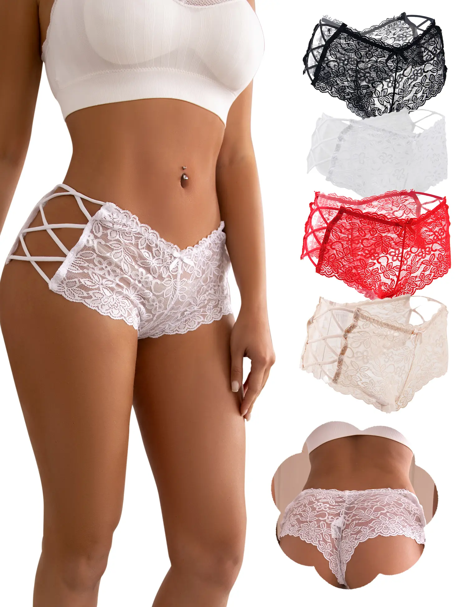OHYEAH Women's Feminine Lace Boyshort Panties - Seamless Garments, Sexy  Sheer Knicker, Soft Underwear, Plus Size, Fit-Focused, Stylish, Smooth  Cheeky Tanga Lingerie Briefs - TikTok Shop